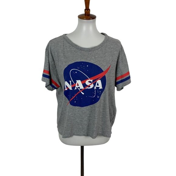 H&M Large Gray NASA Graphic Tee Space Short Sleeve Streetwear - Picture 1 of 5